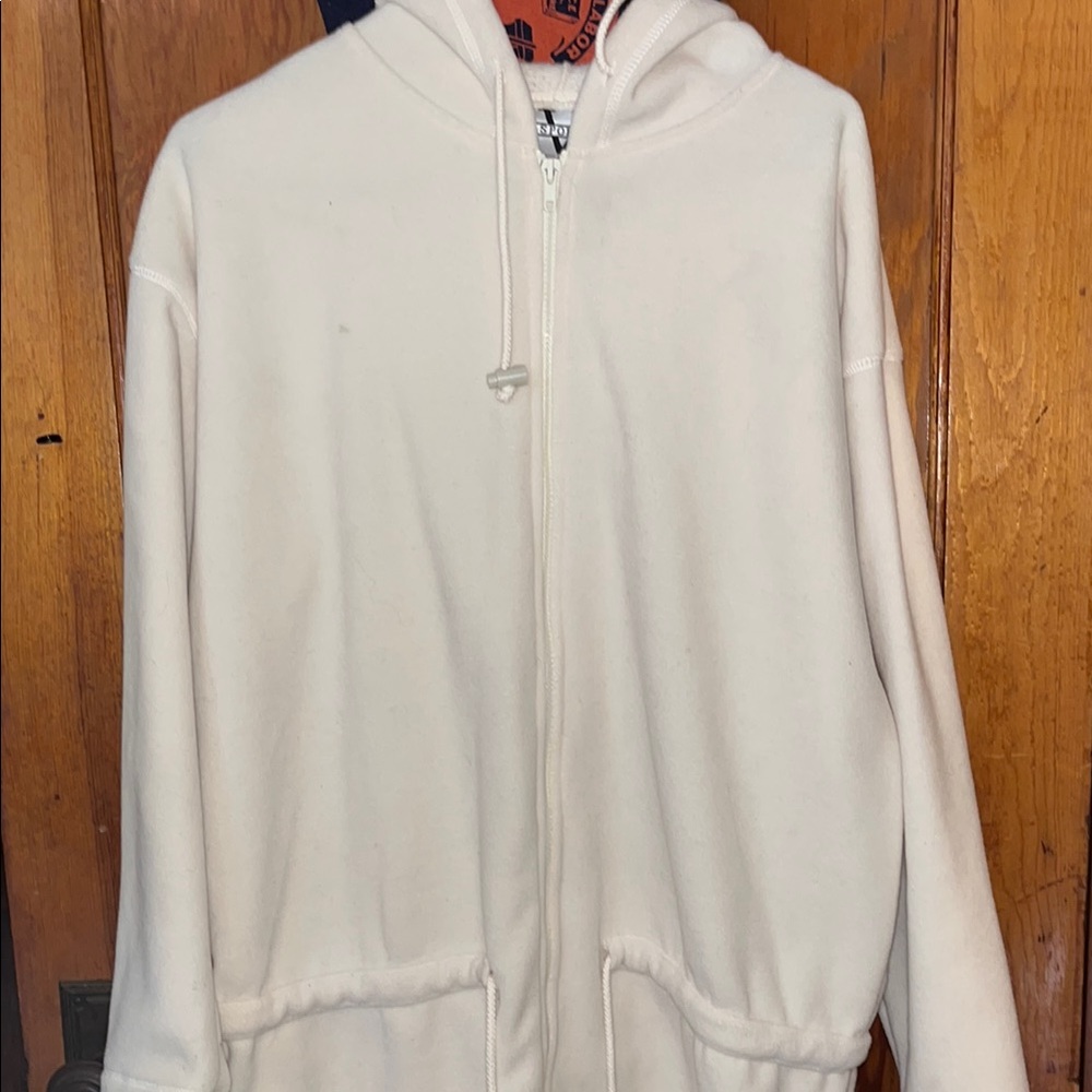Cream Zip-Up Hoodie